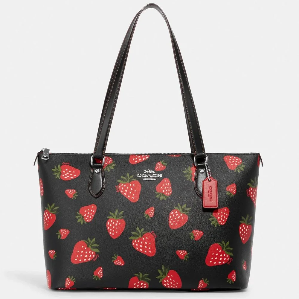 🍓Coach Gallery Tote With Wild Strawberry Print